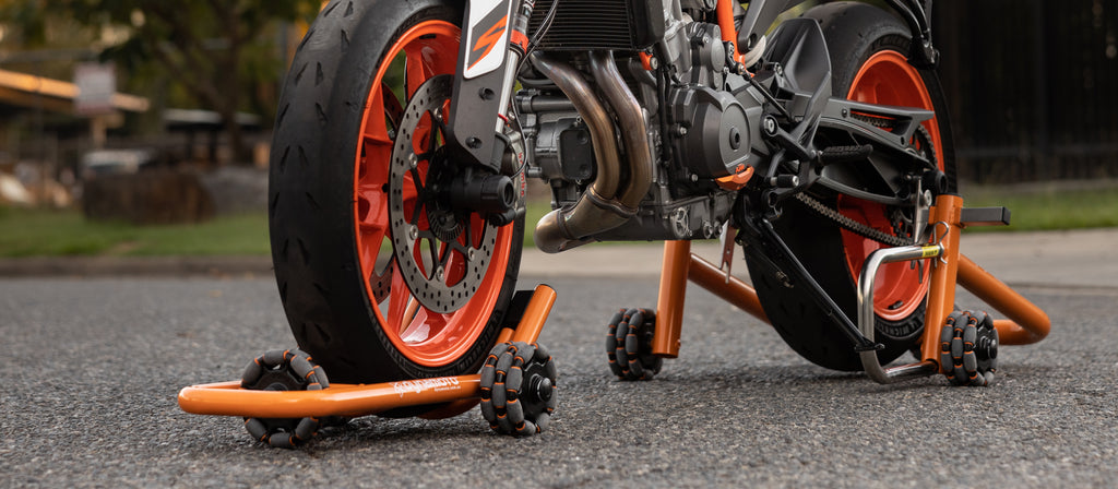 KTM Motorbike Stand on wheels