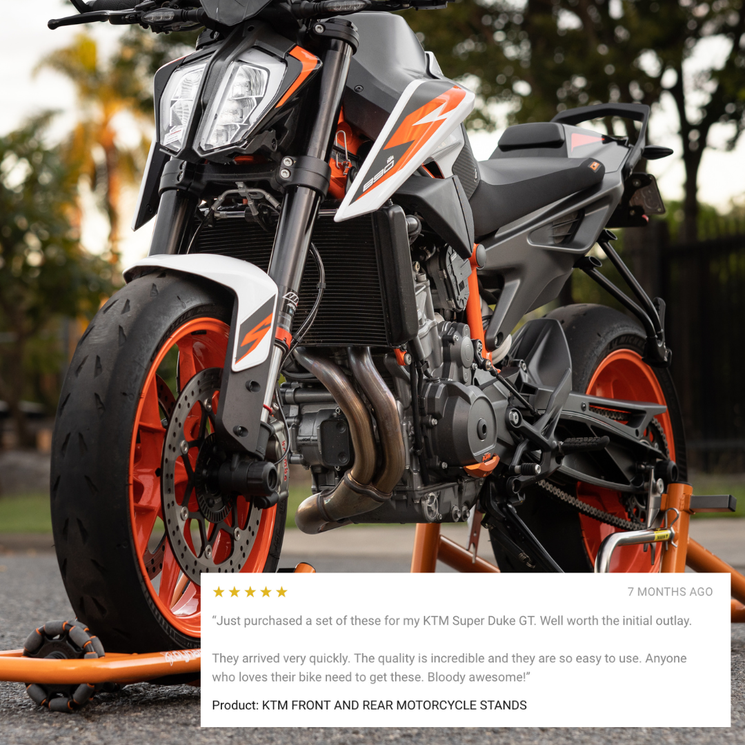 KTM FRONT AND REAR MOTORCYCLE STANDS - By Dynamoto